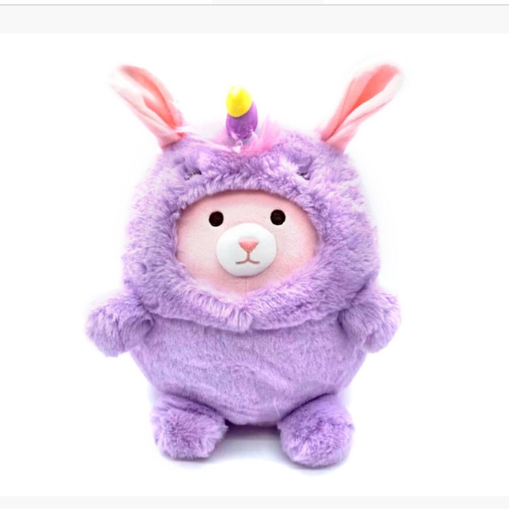 Miniso Mini Family 8.7in. Round Unicorn Plush Toy(Purple Unicorn Bunny) RARE